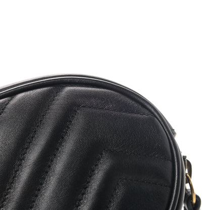 Gucci Calfskin Matelasse GG Marmont Belt Bag 85 34 Black 6 of 9