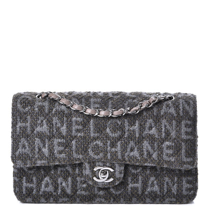 Chanel Tweed Quilted Medium Double Flap Grey 1 of 9