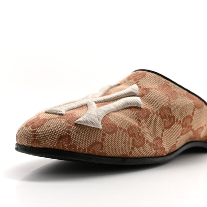 Gucci X MLB Monogram NY Yankees Embroidered Womens GG Slippers 36 Beige Ruggine 10 of 10