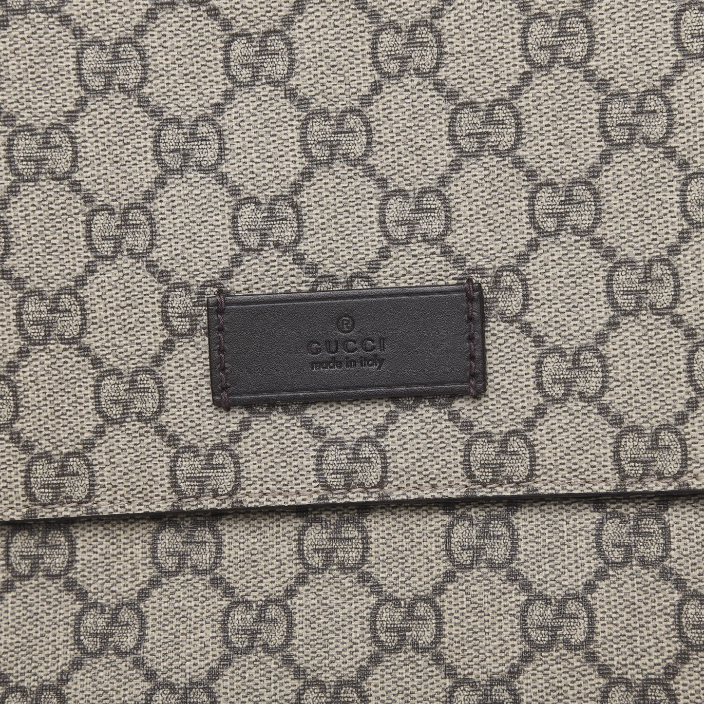 GG Supreme Monogram Selleria Calfskin Messenger Diaper Bag Beige Ebony Cocoa Dark Chocolate