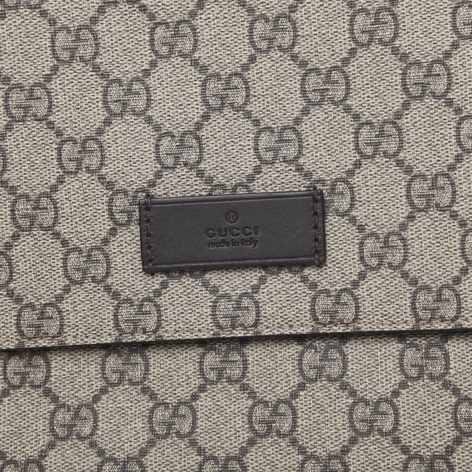 Gucci GG Supreme Monogram Selleria Calfskin Messenger Diaper Bag Beige Ebony Cocoa Dark Chocolate 8 of 11