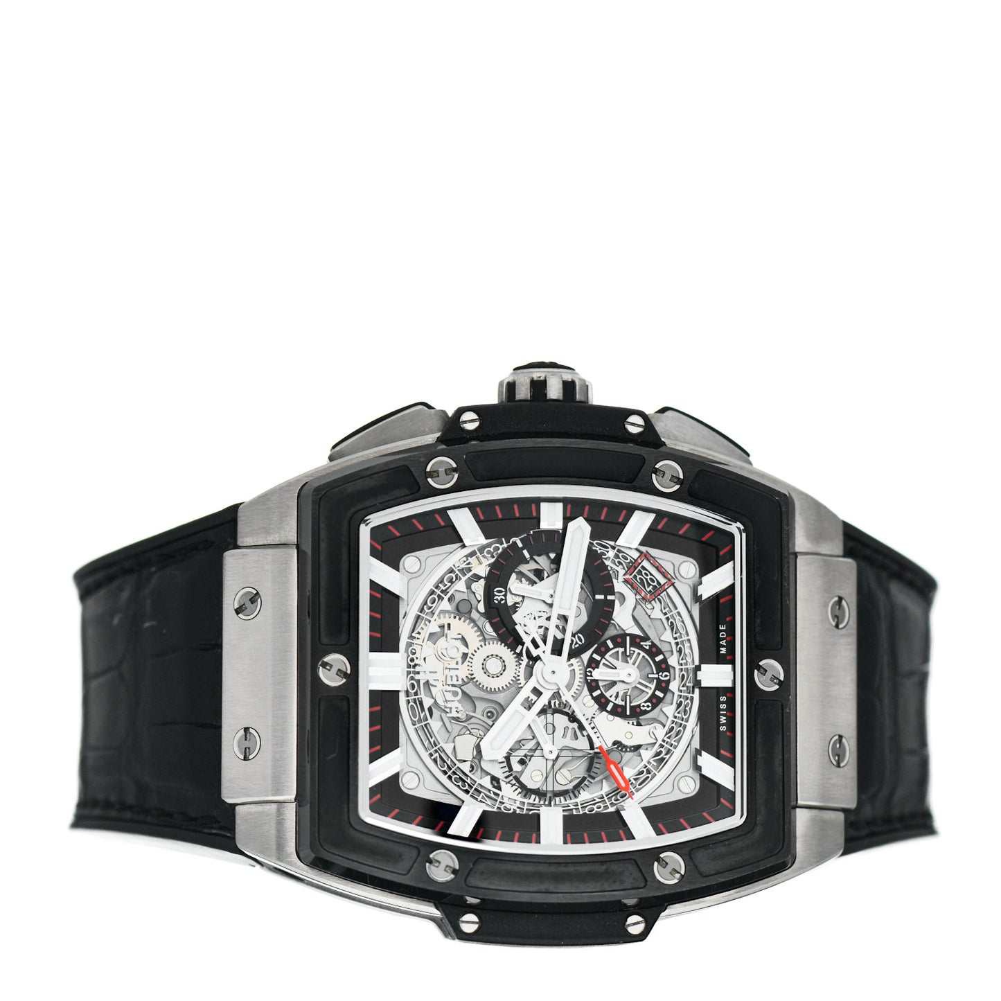Titanium Ceramic Alligator 45mm Spirit of Big Bang Automatic Watch Black 641.NM.0173.LR