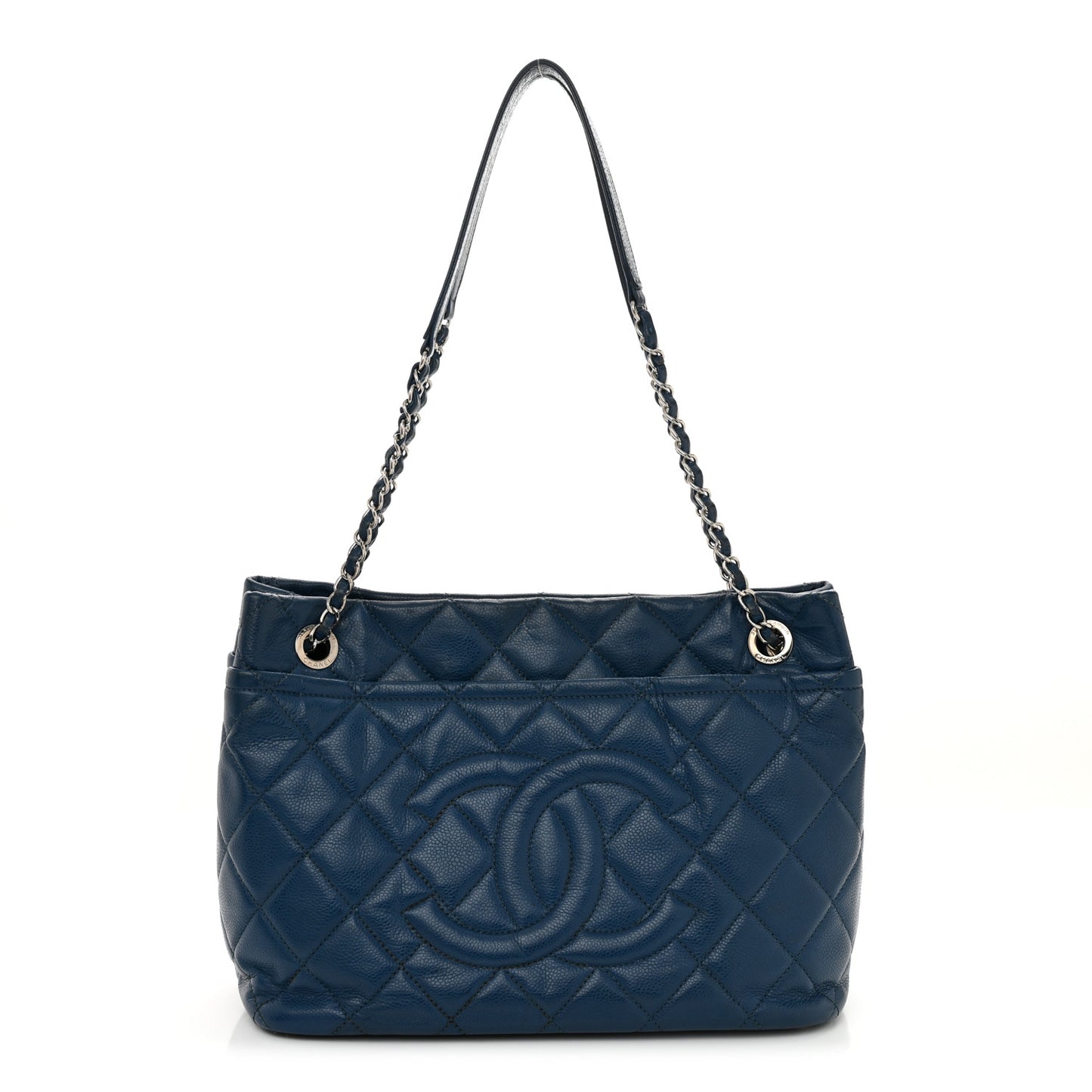 Caviar Quilted CC Timeless Soft Tote Blue