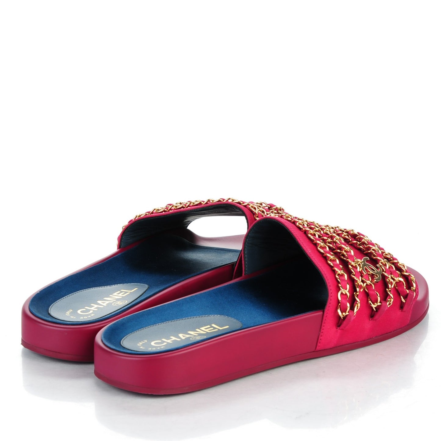 Fabric Chain Mule Sandals 40 Dark Fuchsia