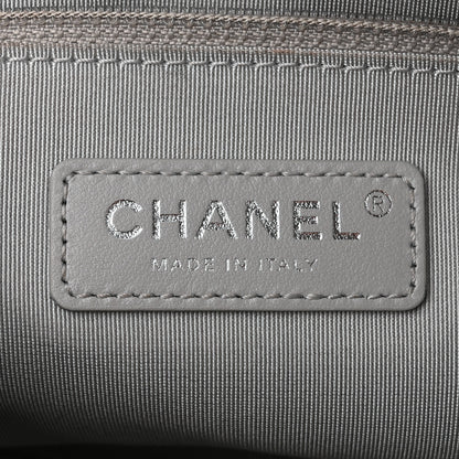 Chanel Calfskin Chain 20s Signature Bowling Bag Light Gray 6 of 11