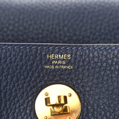 Hermes Taurillon Clemence Lindy 26 Bleu Nuit 6 of 12