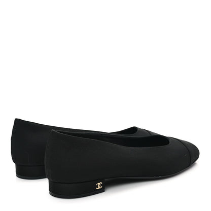 Chanel Grosgrain Cap Toe Uniform Ballerina Flats 40 Black 4 of 8