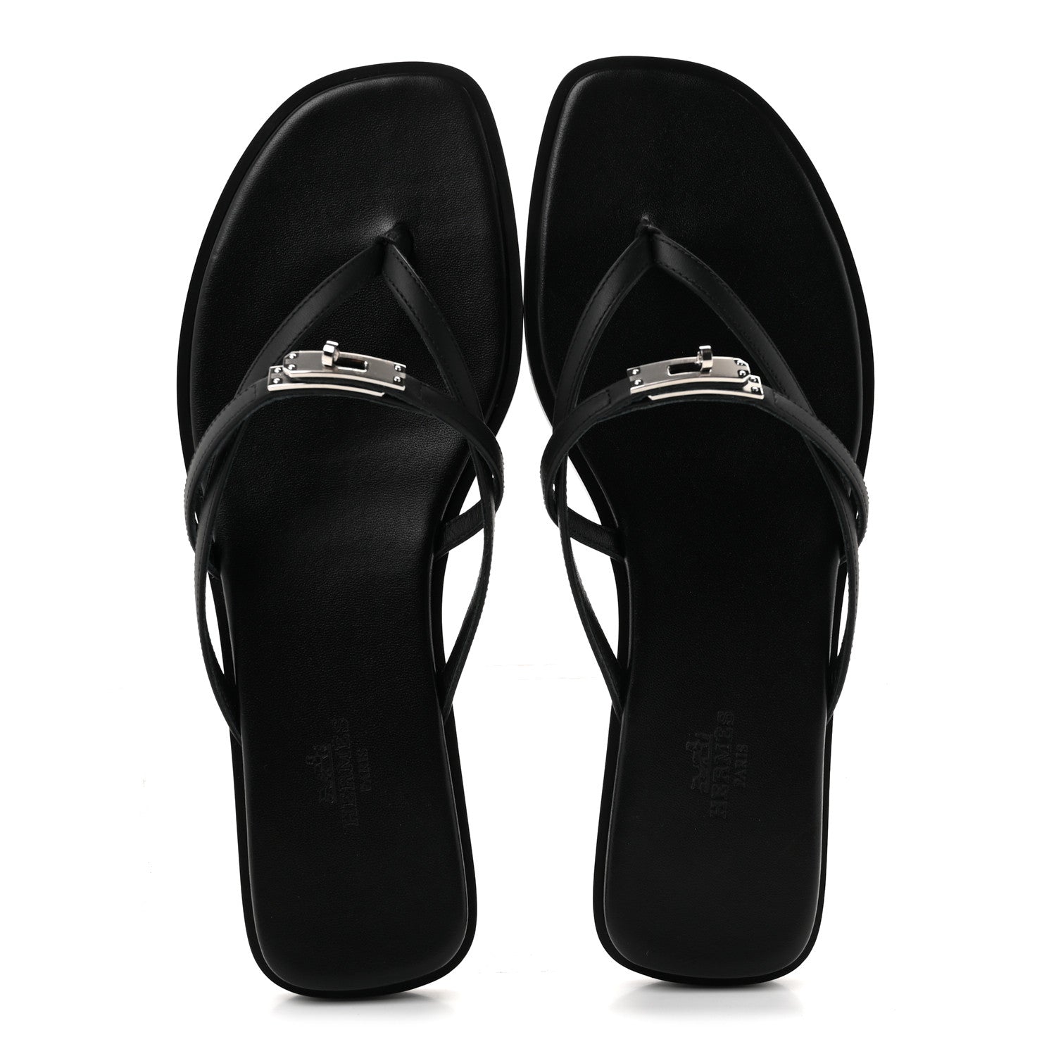 Hermes Calfskin Miss Sandals 39 Black 2 of 9