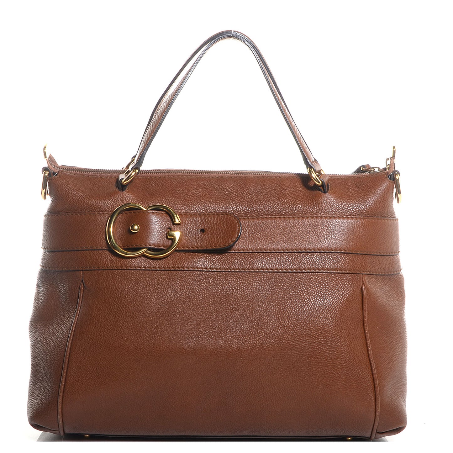 Leather Ride Medium Top Handle Bag Brown
