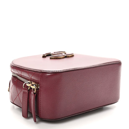 Chanel Shiny Calfskin Goatskin Quilted Small Coco Curve Vanity Burgundy 4 of 10