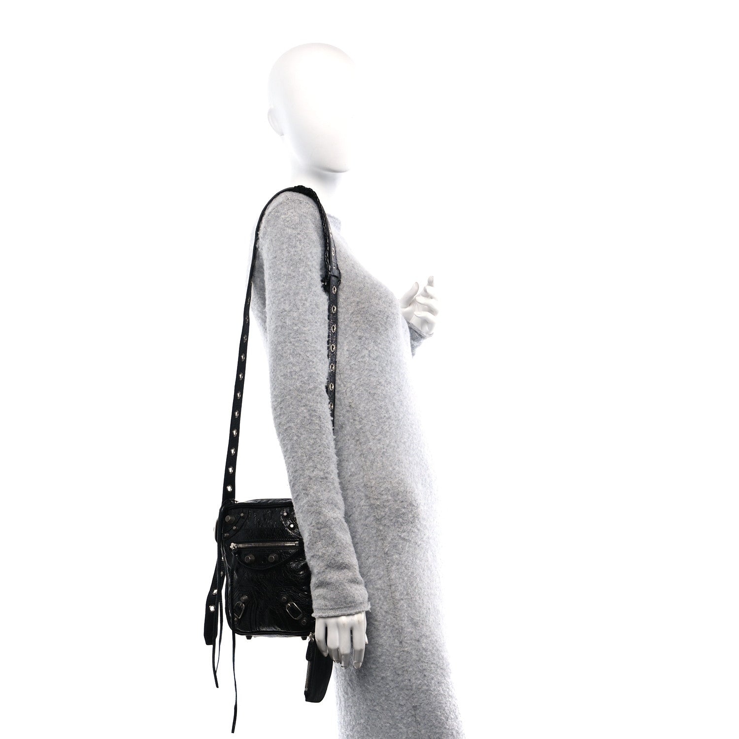 Balenciaga Agneau Arena Le Cagole Crossbody Bag Black 2 of 12