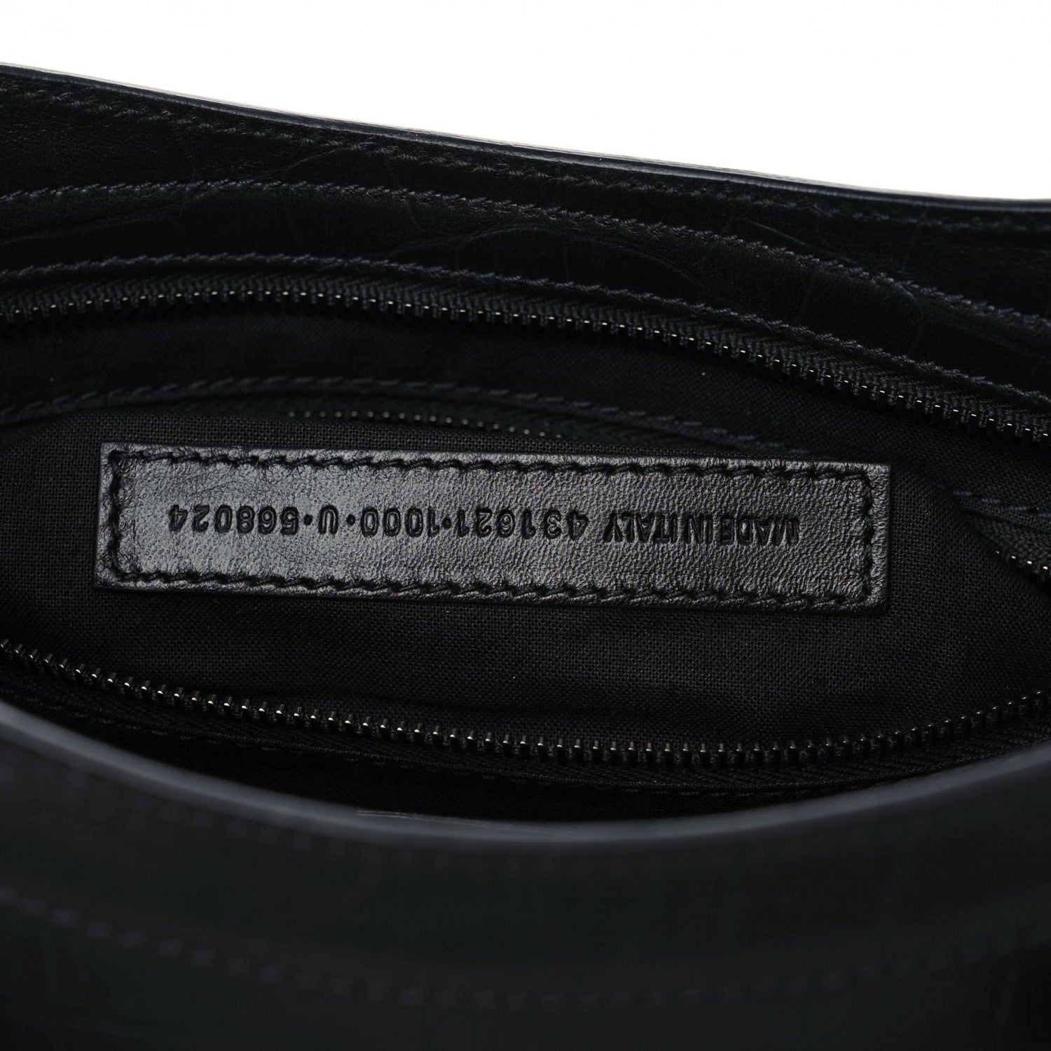 Balenciaga Matte Supple Lambskin Crocodile Embossed Classic Black Hardware S City Black 9 of 12