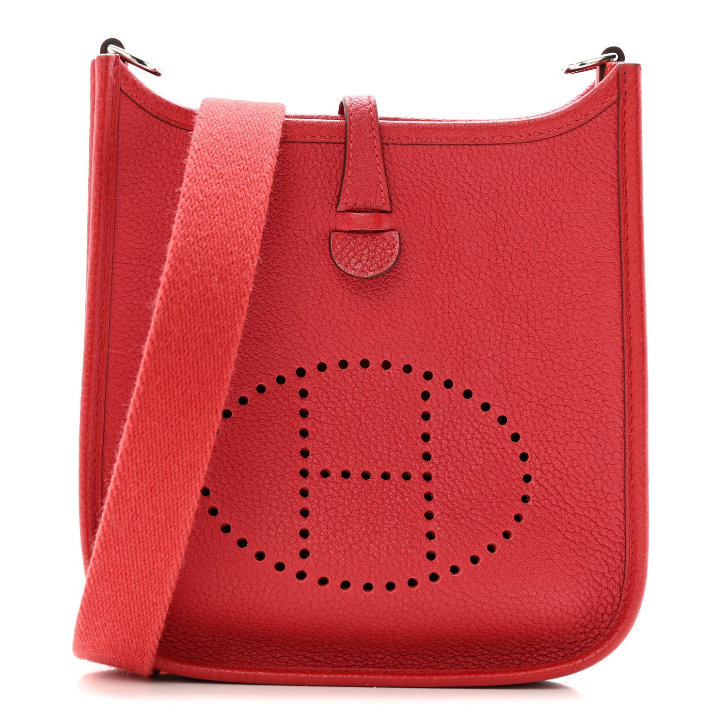 Hermes Taurillon Clemence Evelyne TPM Rouge De Coeur 1 of 11