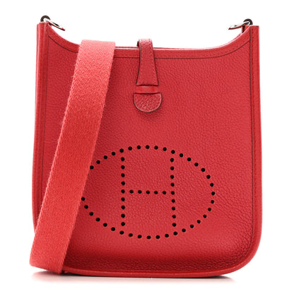 Hermes Taurillon Clemence Evelyne TPM Rouge De Coeur 1 of 11