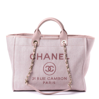 Chanel Mixed Fibers Calfskin Medium Deauville Tote Rose Pink 1 of 9