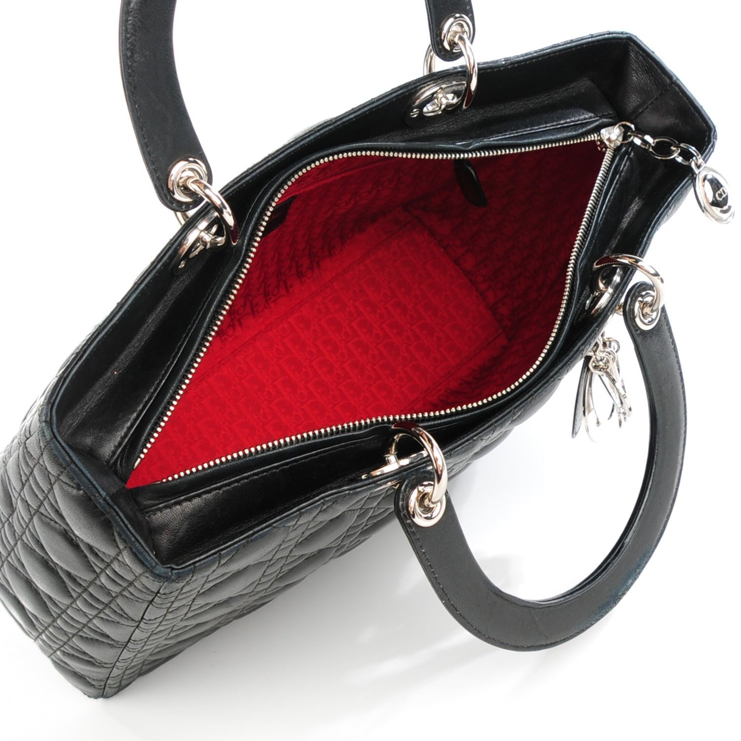 Lambskin Cannage Large Lady Dior Black