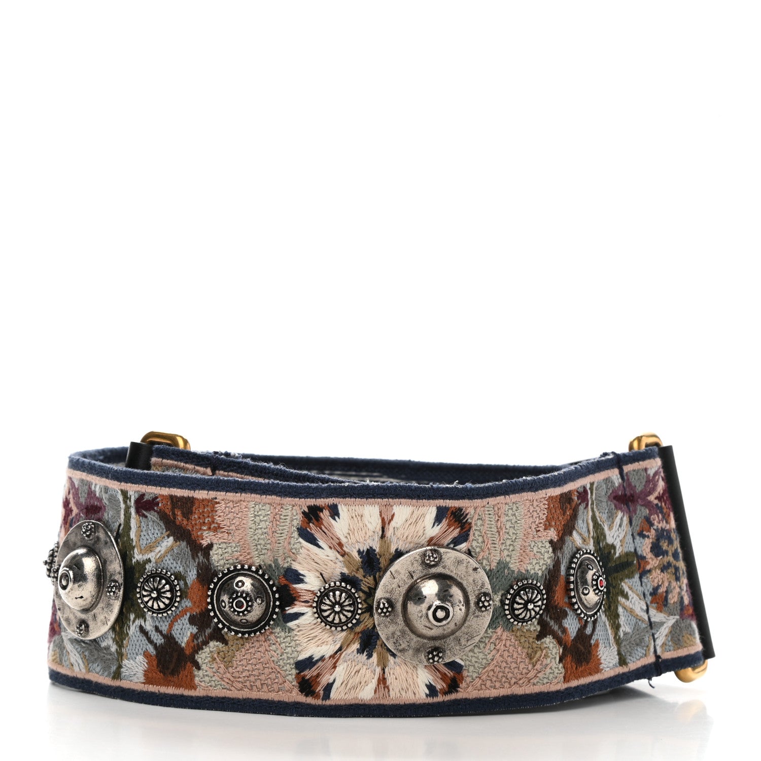 Christian Dior Canvas Embroidered Studded KaleiDiorscopic Shoulder Strap Multicolor 2 of 5