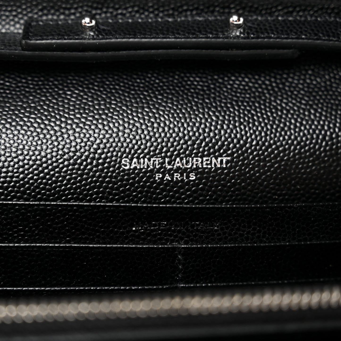 Grain De Poudre Matelasse Chevron Monogram Chain Wallet Black