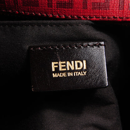 Fendi Zucchino Spalmati Vitello Medium Forever Boston Bordeaux Rubino 6 of 9