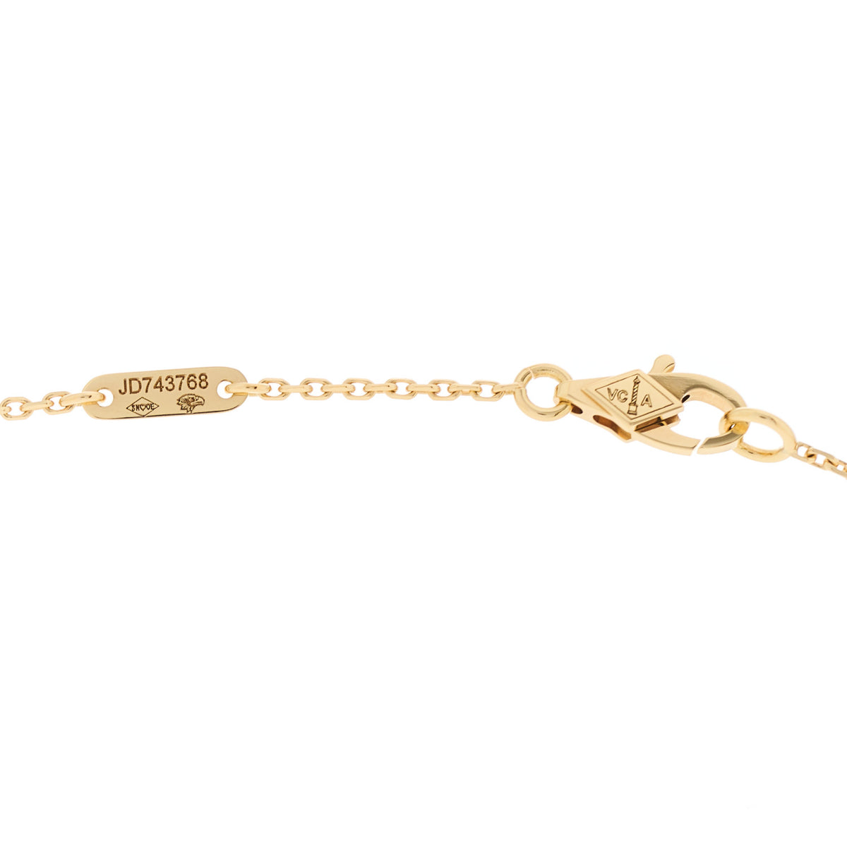 Van Cleef & Arpels 18K Yellow Gold Mother of Pearl Sweet Alhambra Pendant Necklace 5 of 6