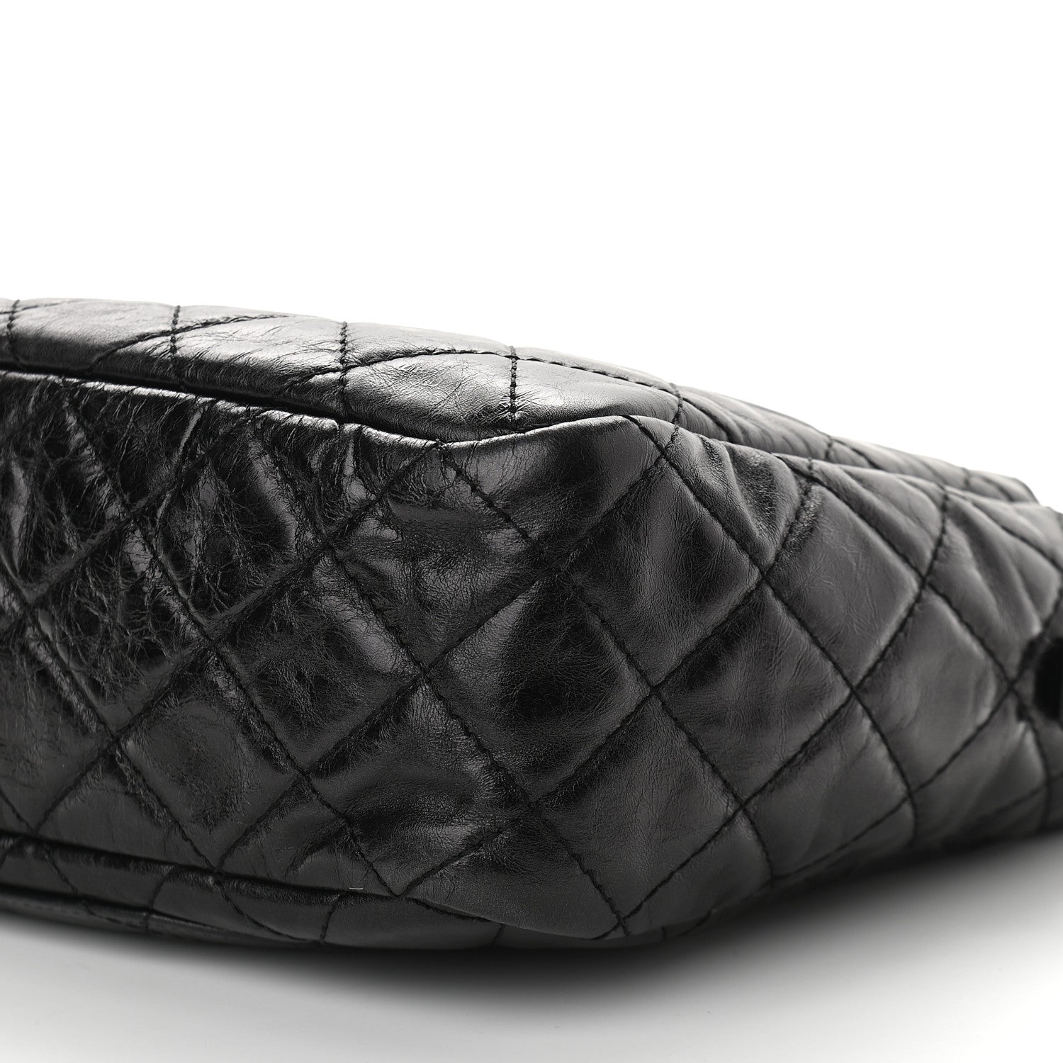 Chanel Aged Calfskin Quilted Large Reissue Camera Case Black 8 of 8