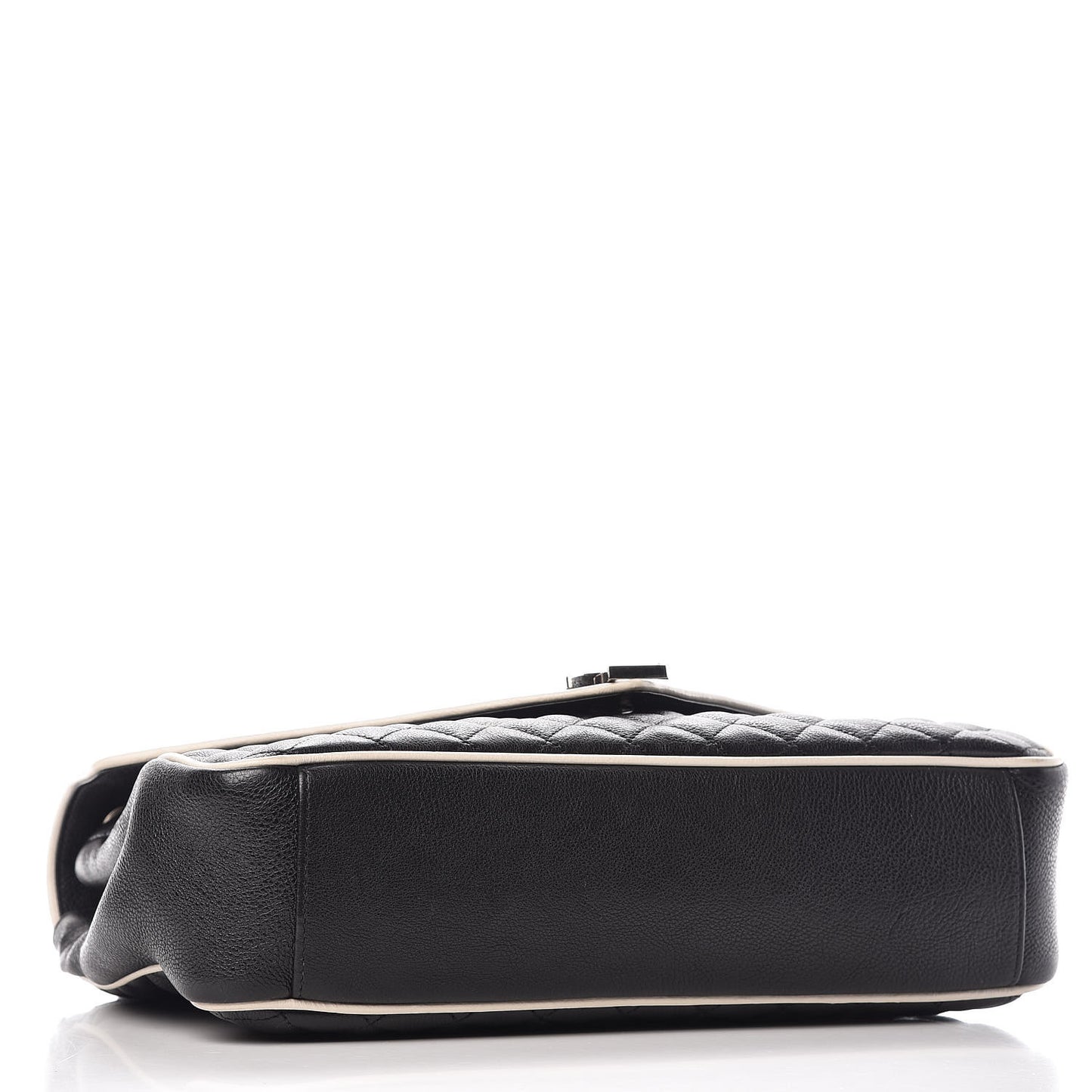Calfskin Mixed Matelasse Triquilt Large Monogram Envelope Satchel Black White