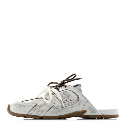 Miu Miu X NEW BALANCE Bleached Calfskin 530 SL Slip-On Sneakers Mules 39 White 1 of 10