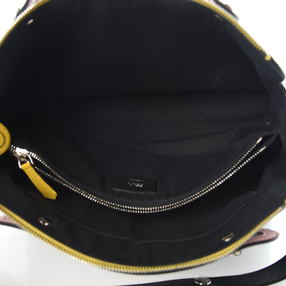 Fendi Vitello Dolce 4 Color Large By The Way Boston Bag Black Multicolor 5 of 11