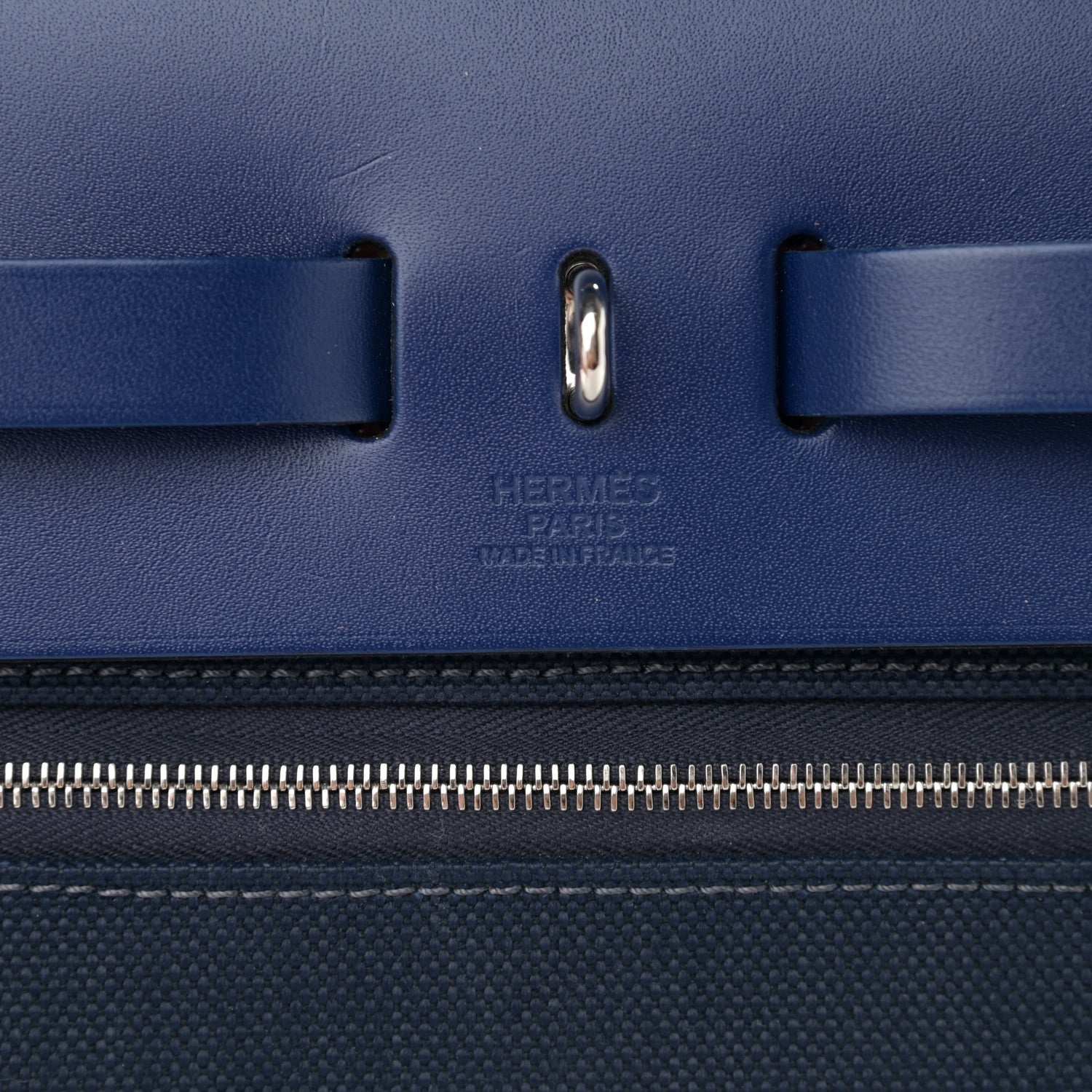 Hermes Criss Viking Vache Hunter Herbag Zip Retourne 31 PM Ecru Mauve Bleu 6 of 11