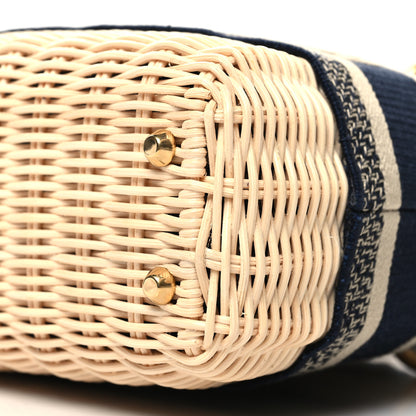 Christian Dior Wicker Oblique Mini Lady Dior Bag Blue 9 of 9