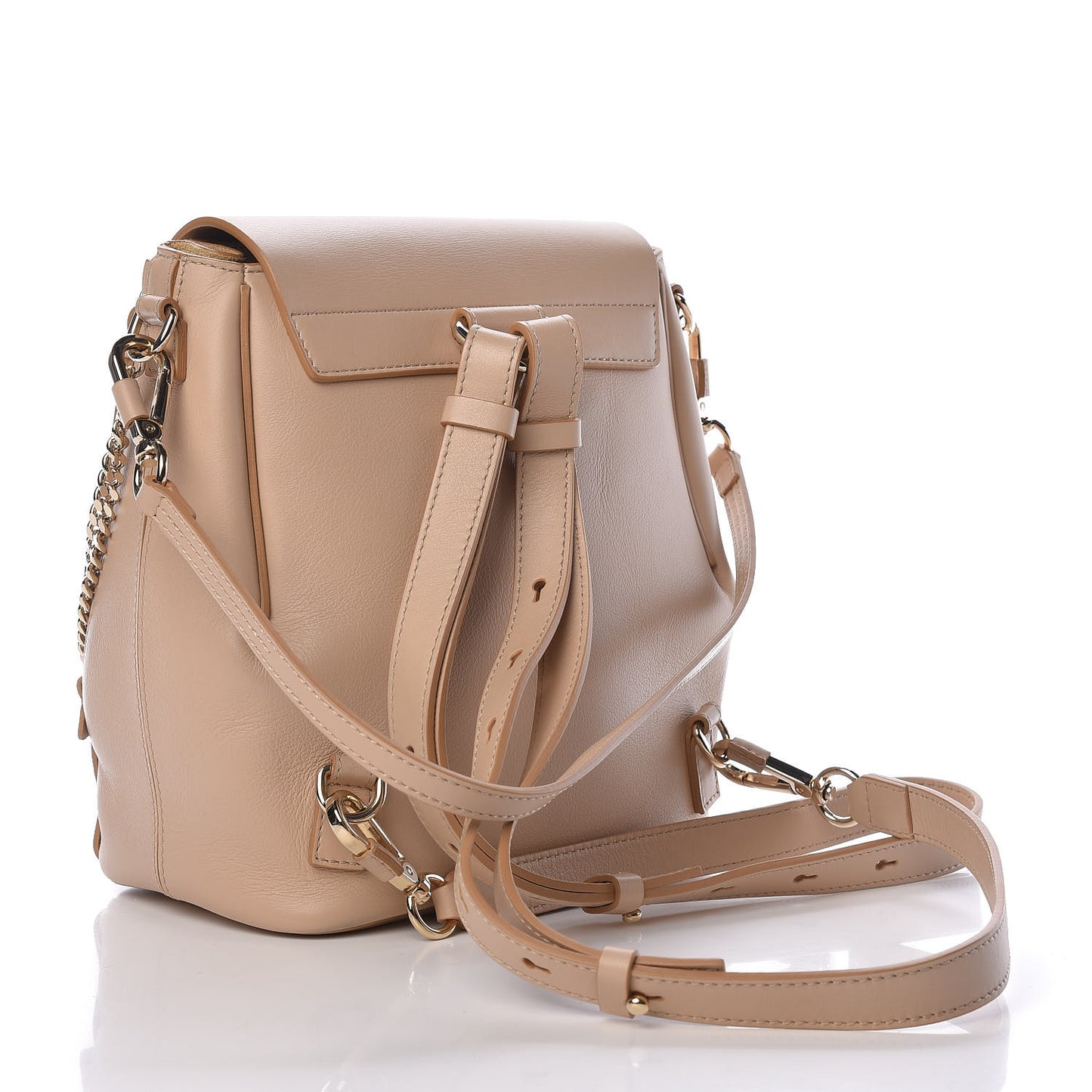 Calfskin Quilted Medium Faye Backpack Pearl Beige