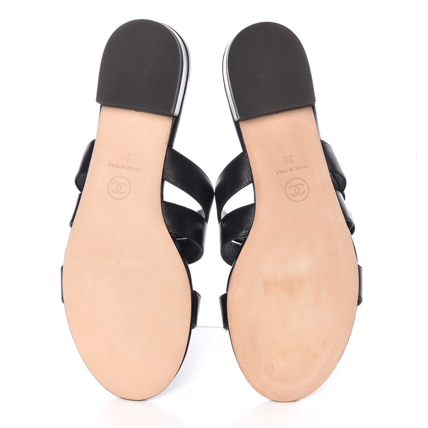 Chanel Calfskin CC Turnlock Mule Sandals 36 Black 5 of 10