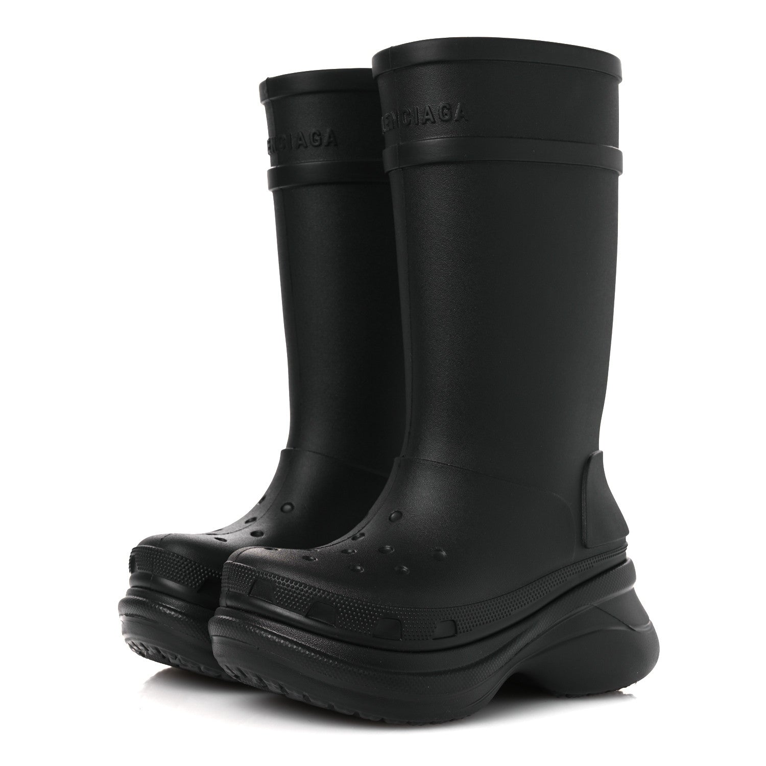 Balenciaga X CROCS Rubber Womens Rain Boots 36 Black 4 of 10