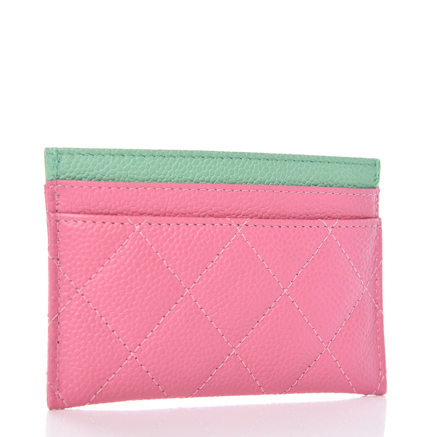 Caviar Quilted CC Filigree Card Holder Pink Blue Green