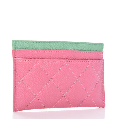 Chanel Caviar Quilted CC Filigree Card Holder Pink Blue Green 3 of 9