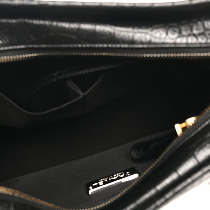 Chanel Crocodile Embossed Calfskin Medium Gabrielle Cocodile Hobo Black 5 of 11