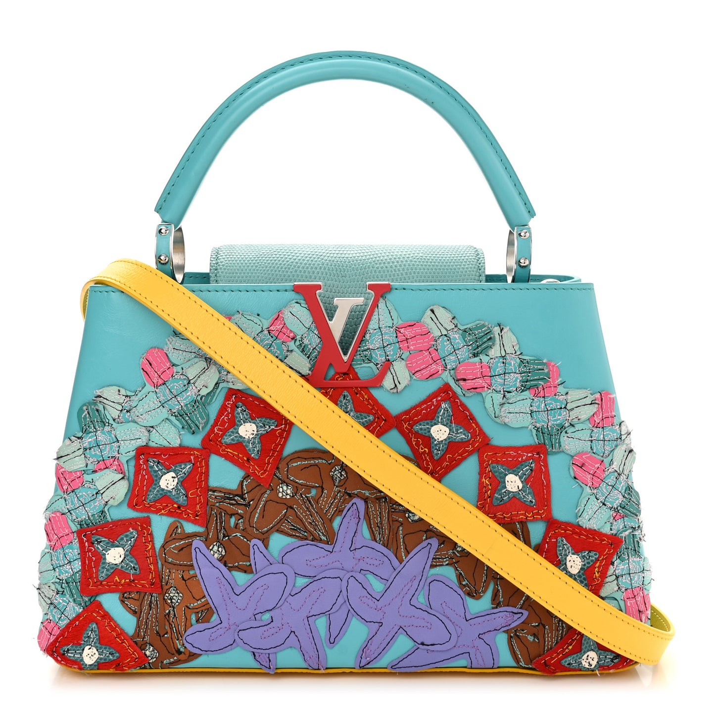 Calfskin Lizard Artycapucines Tschabalala Self PM Multicolor