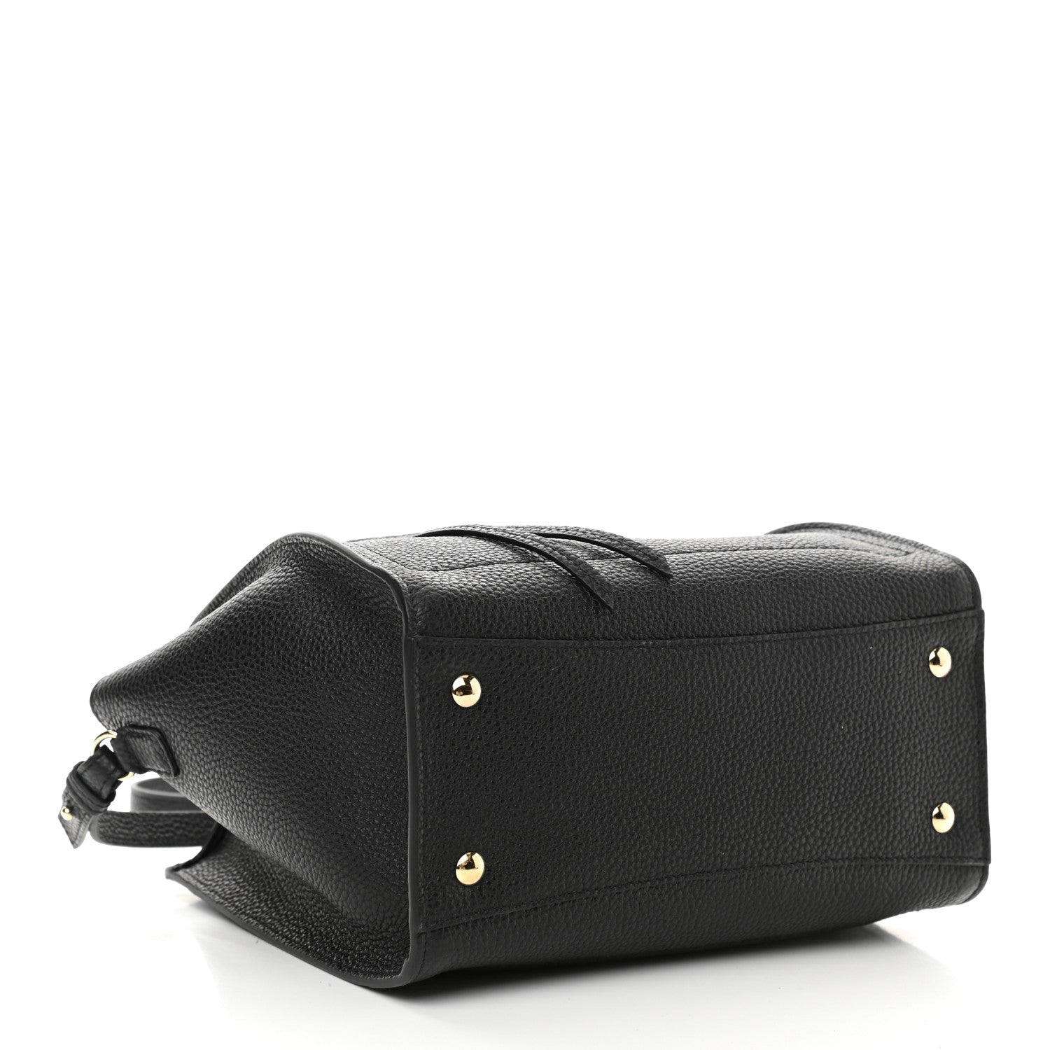 Salvatore Ferragamo Hammered Calfskin Double Handle Small Amy Tote Black 4 of 10