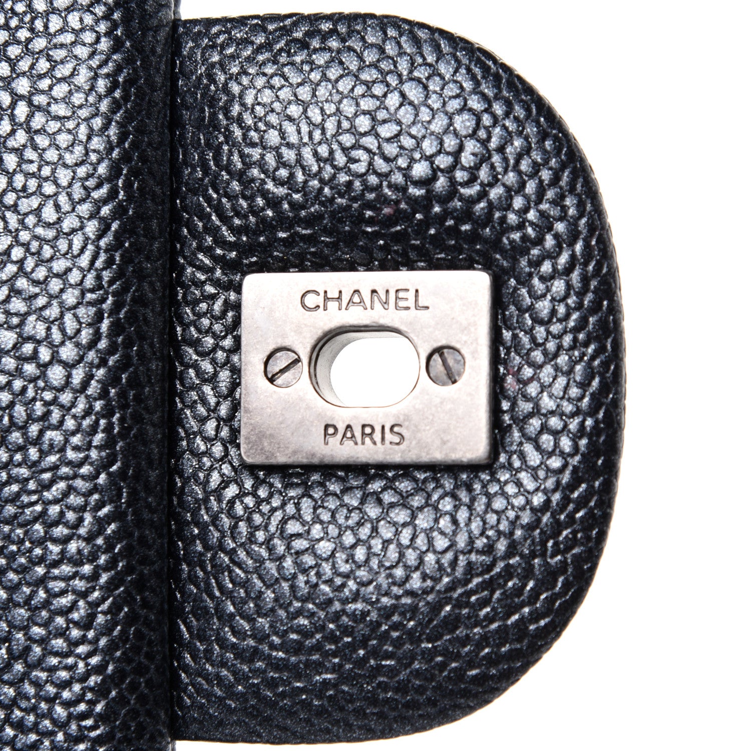 Chanel Metallic Caviar Quilted Jumbo Double Flap Dark Grey 6 of 13