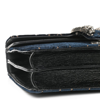 Gucci Velvet Skipper GG Monogram Small Dionysus Shoulder Bag Blue Beige Black 8 of 9