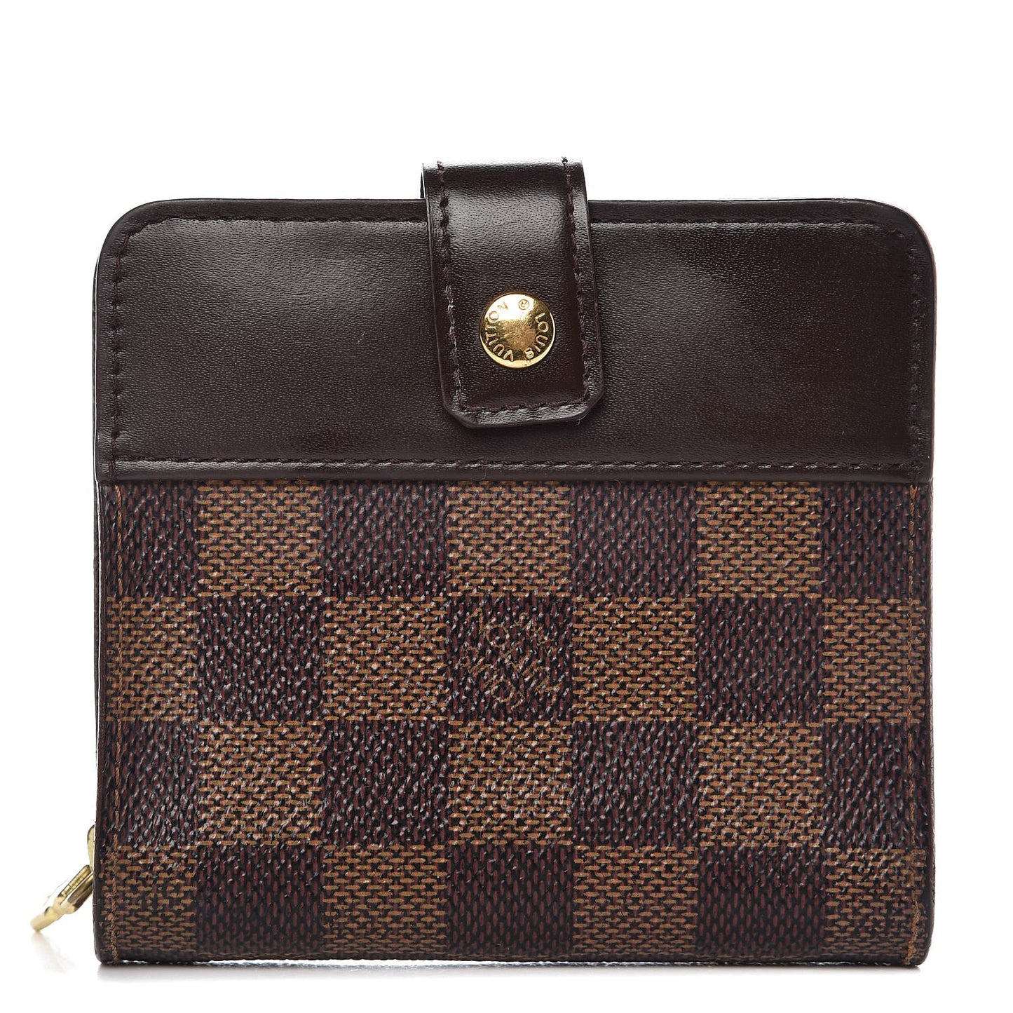 Damier Ebene Zippe Zipped Compact Wallet