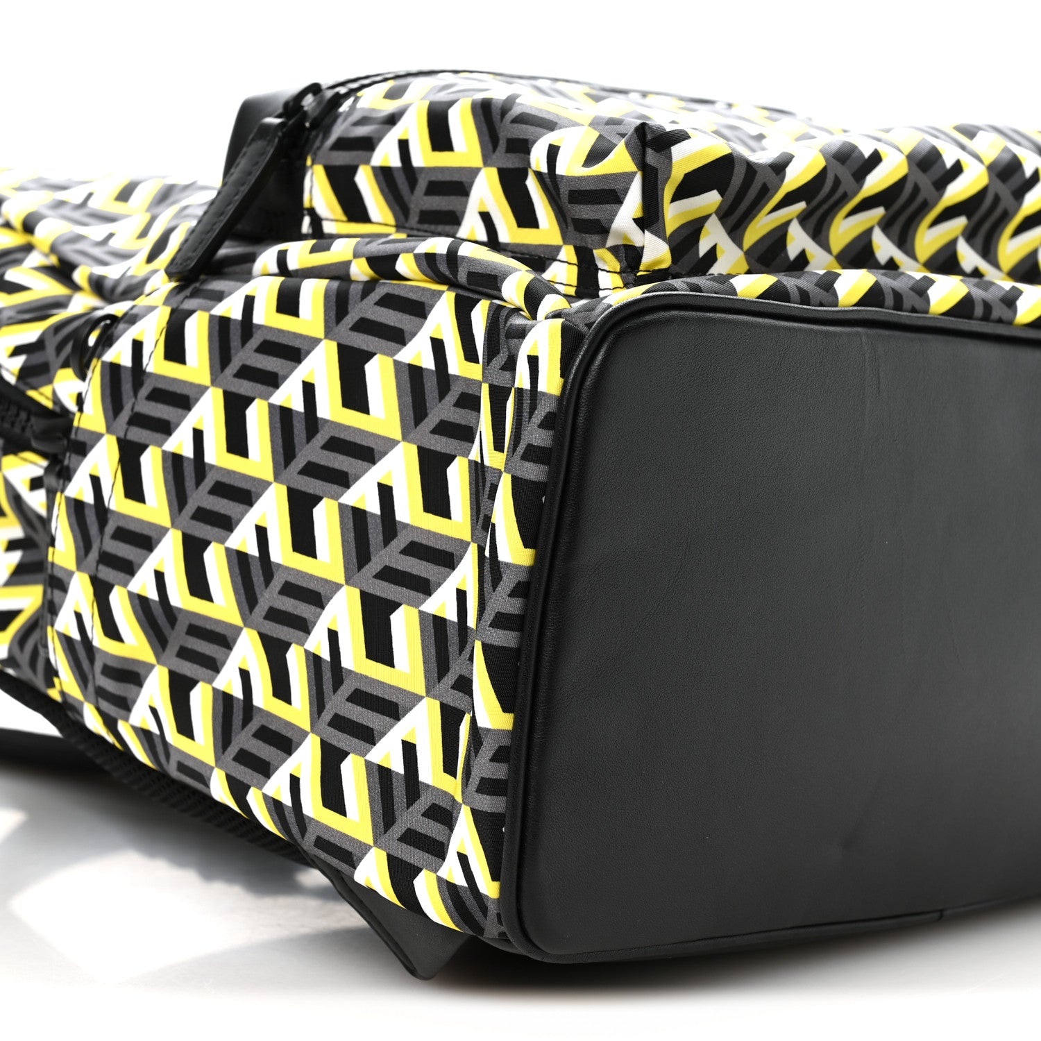 MCM Cubic Monogram Medium Backpack Black Yellow 9 of 10