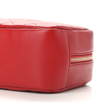 Chanel Caviar Quilted Medium Curvy Pouch Cosmetic Case Red 7 of 8