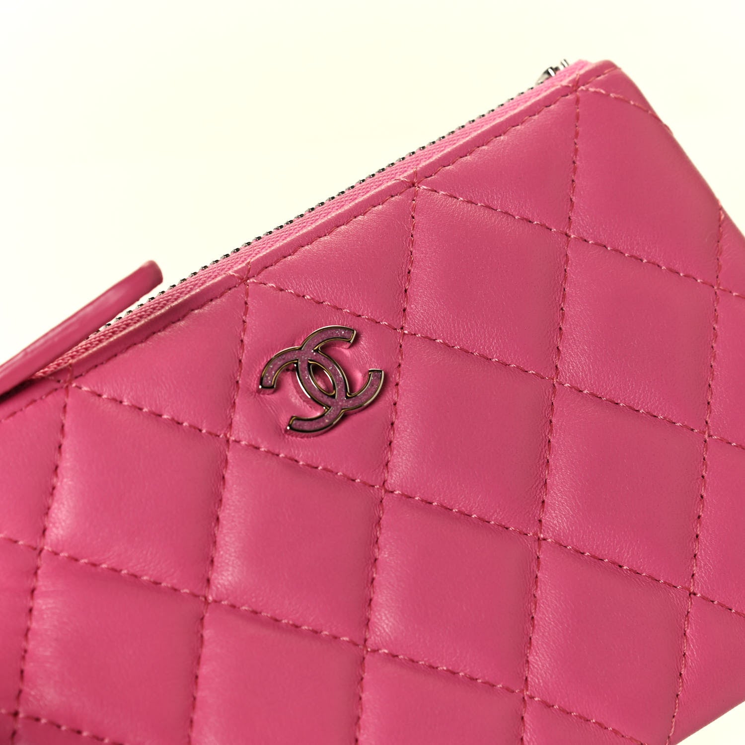 Chanel Lambskin Quilted Small Cosmetic Case Pink 5 of 7
