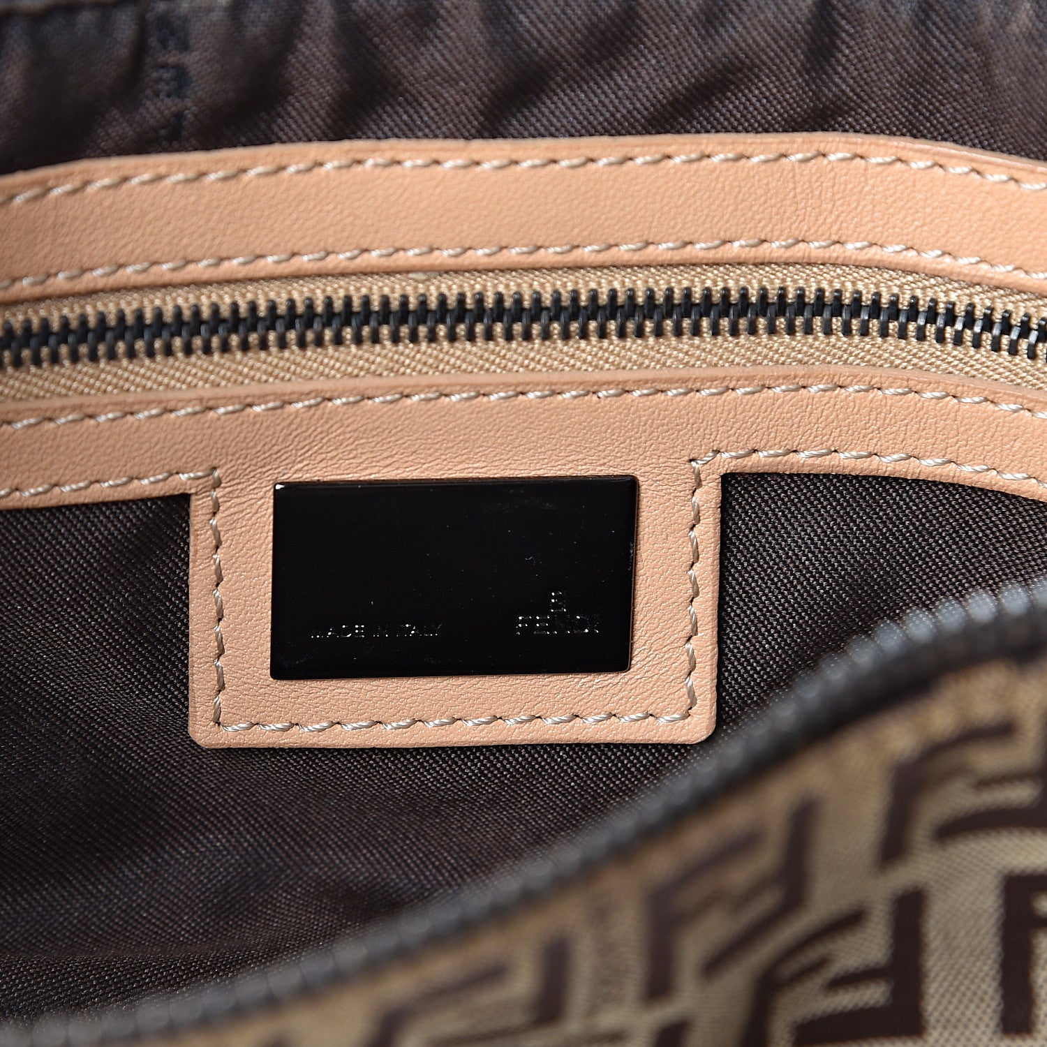 Fendi Zucchino Shoulder Bag Beige 5 of 9