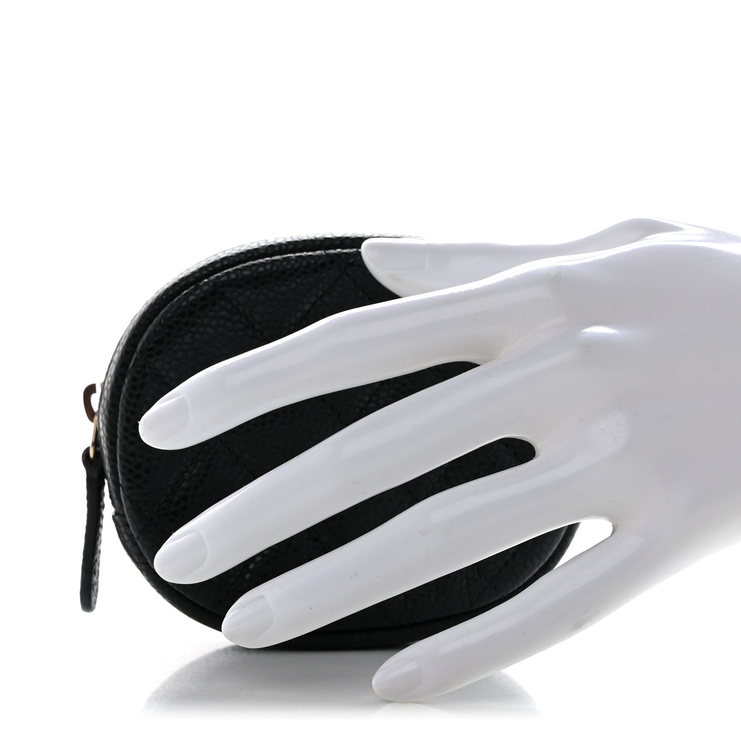Caviar Quilted Zip Around Classic Coin Purse Black