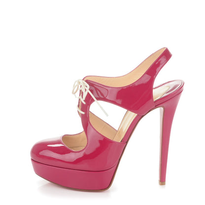 Christian Louboutin Patent Lace Up Lassagi 140 Platform Pump 37 Framboise 1 of 7