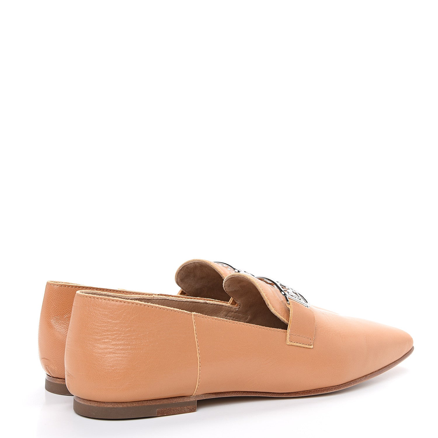 Hermes Supple Goatskin Womens Time Loafers 37 Havane 5 of 11