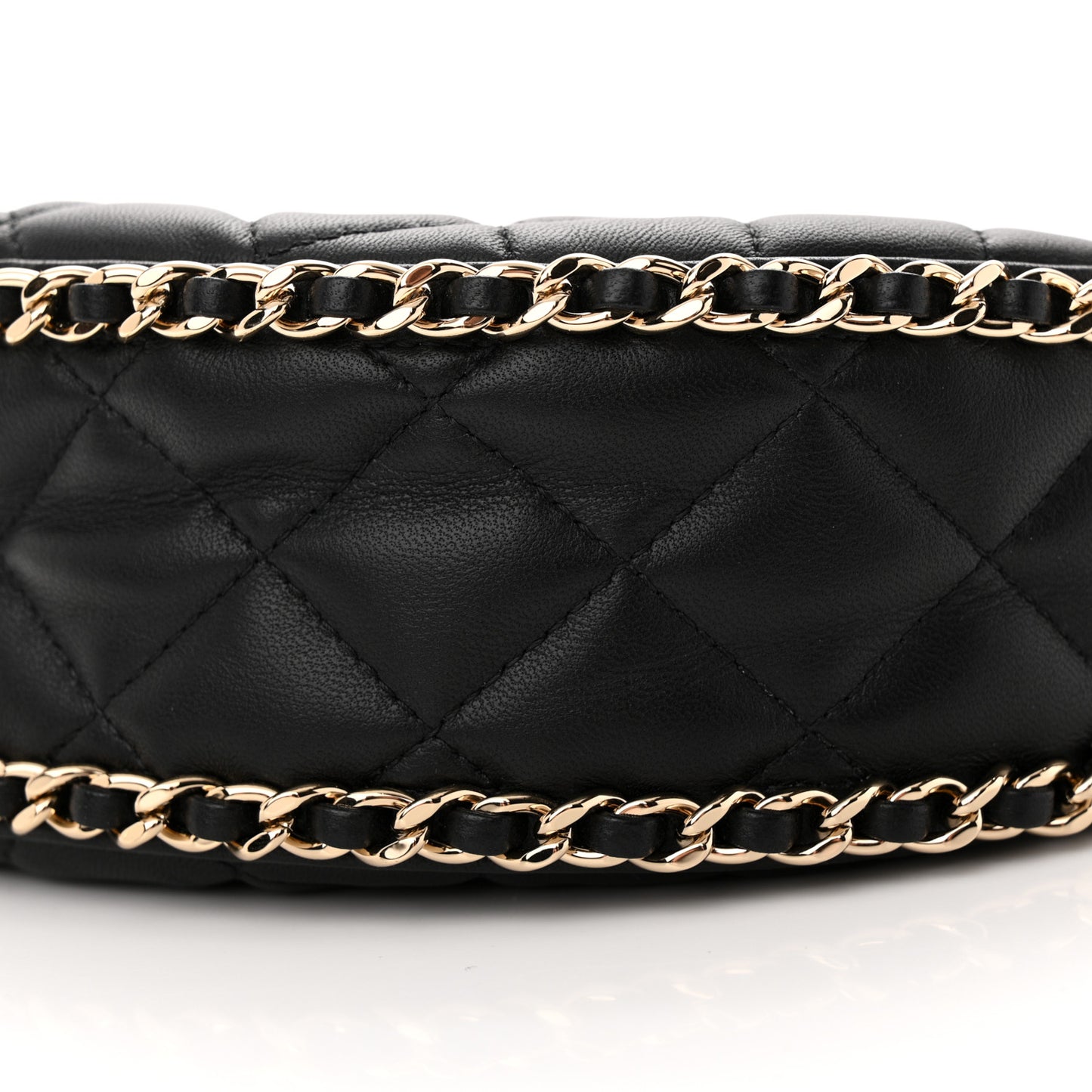Lambskin Quilted Small Hobo Bag Black