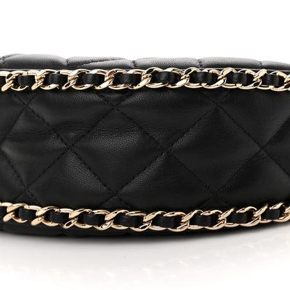 Chanel Lambskin Quilted Small Hobo Bag Black 10 of 10